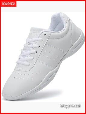 Women's Cheerleading Dance Sneakers Lace-Up Athletic Shoes Lightweight Non-Slip